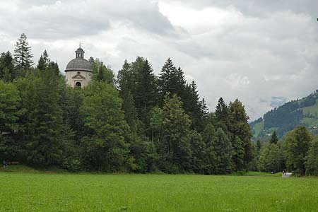 Burgstalischrofen Chapel by Ziller River near Mayrhofen