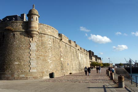 The walled city of St Malo near to the Porte de Dinan