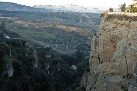 The view from near the New Bridge in Ronda