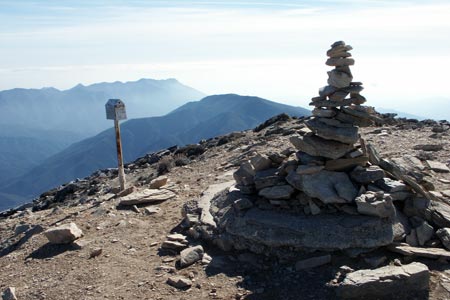 The summit cairn and postbox on Torrecilla