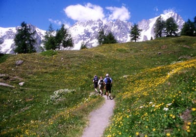 The trail to Mont de la Saxe