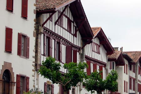Basque houses in the village of Ainhoa