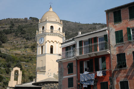 Vernazza with its mix of architecture
