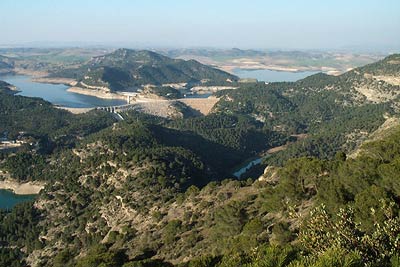 Reservoirs surrounding Pantano del Chorro from Point 604