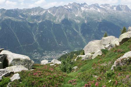 View from 'Grand Balcon Nord' to Aiguilles Rouges