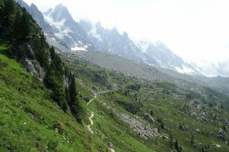 View along 'Grand Balcon Nord' from below Signal Forbes