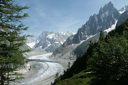 Mer de Glace and Chamonix Aiguilles from Signal Forbes