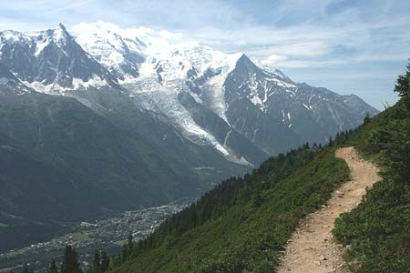 Mont Blanc from Grand Balcon Sud near Chalet de la Flégére