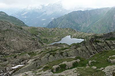 Lac du Brévent lies in a superb rocky amphitheatre