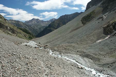 Return path from Refuge du Sélé to Ailefroide