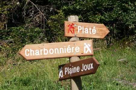 Sign at start of the climb to Desert de Platé