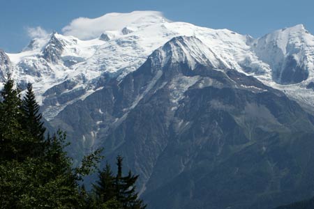 Mont Blanc during descent from Desert de Platé