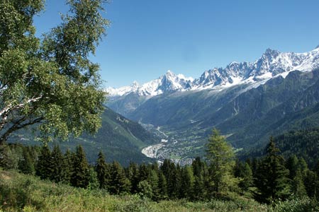 The Chamonix valley from Hotel du Prarion