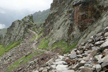 View of path from TMB to Col du Lac Cornu