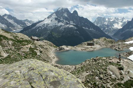 Lac Blanc with a backdrop of the Aiguille Verte