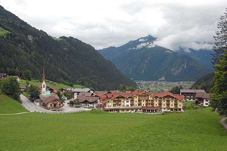 The view from Finkenberg towards Mayrhofen