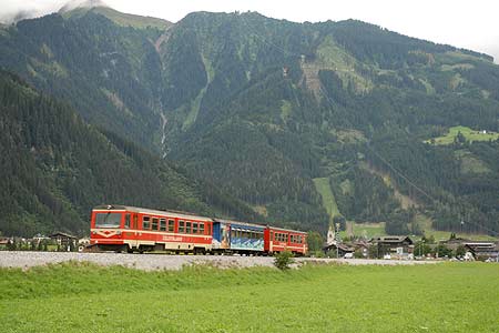 Narrow gauge Zillertalbahn train near Hippach