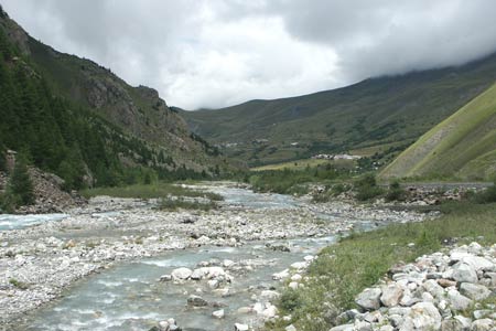View down Romanche River above Pont d'Arsine
