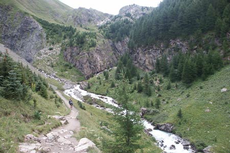 View up Romanche River above Pont d'Arsine