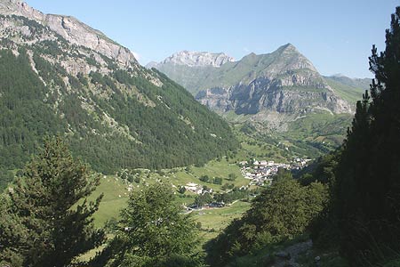 Gavarnie seen during climb to the Plateau de Pailla