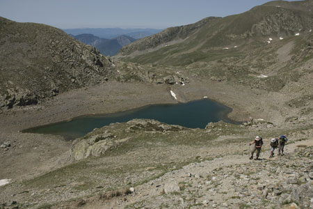View of Lac Gros from GR52 below Col du Barn