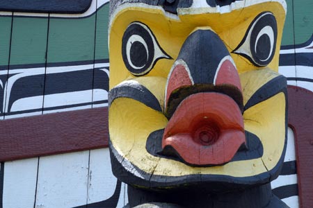 Detail from a totem pole in Victoria