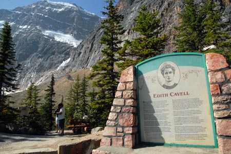 Information board at start of Mount Cavell Glacier trail