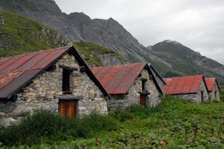 The red roofed barns at Montaimont