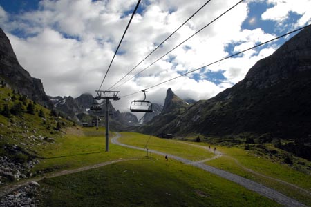 On the chairlift to Pont de la Gliere