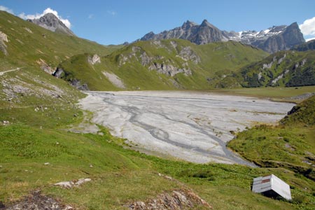 An overall view of the Lac de la Gliere
