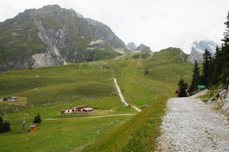 The ski slopes behind Mont Bochor, Pralognan
