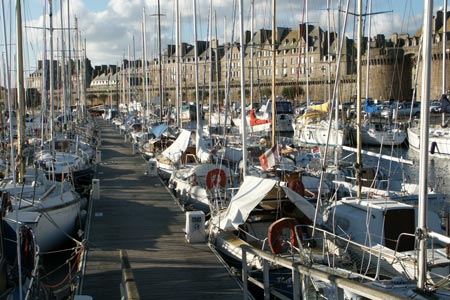 St Malo seen across the busy marina