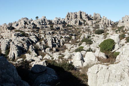 Karst scenery in the El Torcal de Antequera Nature Reserve