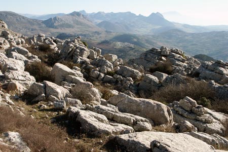 View south from Torcal de Antequera Nature Reserve