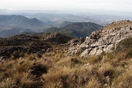The El Torreon path passes through limestone rocks
