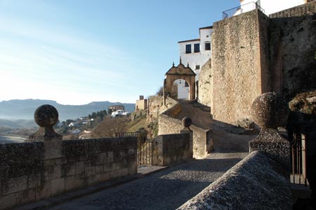 View along city walls on east side of Ronda