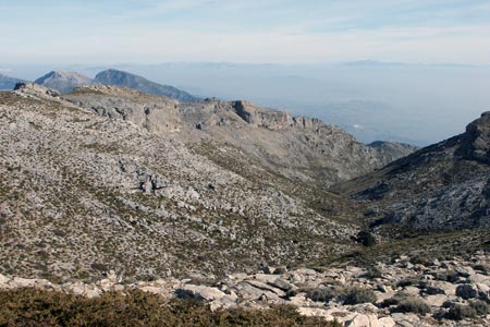 Treeless terrain before reaching Torrecilla