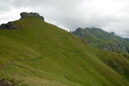 Leaving the Rifugio de Pan for Lake Fedaia
