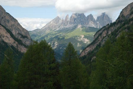 The Sassopiatto and Sassolungo are nearly always in view