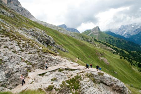 View to Rodela on Path 557 after Rifugio Sandro Pertini