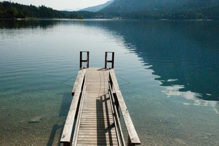 Eibsee - landing jetty at the west end of the lake