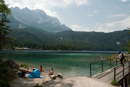 Eibsee - view towards the Zugspitze