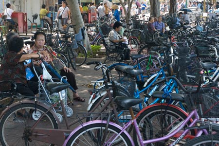 Cheng Chau Island - bicycles at ferry terminal