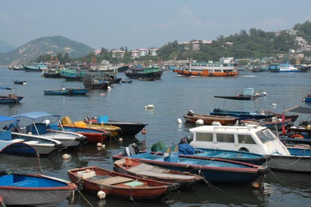 Cheng Chau Island - a ferry leaves for Hong Kong Island