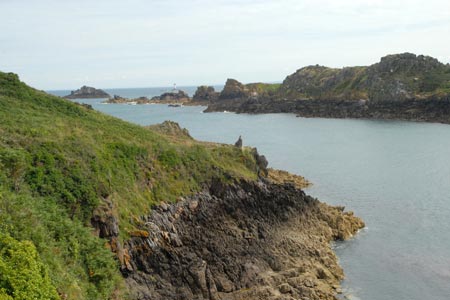 The rocky coastline at Pointe du Grouin