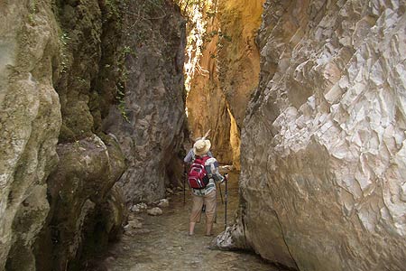 The narrowest part of the Chillar gorge