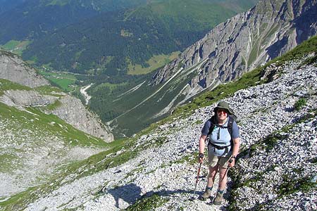 zigzags below Point 2227 and view into the Obernbergtal