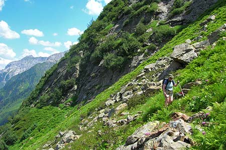 The ladder descent into the Simmingbach cirque
