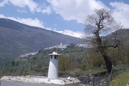 The Alpujarras - Capileira and snowcapped Mulhacen behind