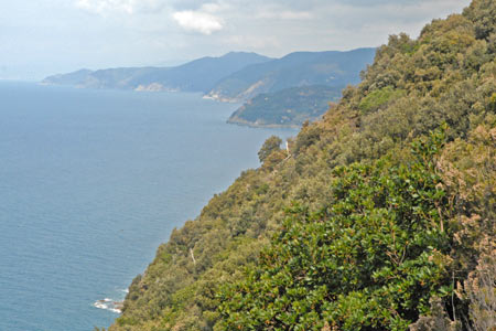Looking north along the coast beyond Levanto
